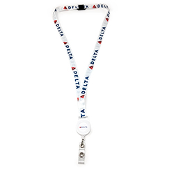 White Breakaway Lanyard w/Badge Reel Thumbnail