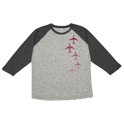 Youth BCRF 3/4 Sleeve Raglan, Grey/White / Thumbnail