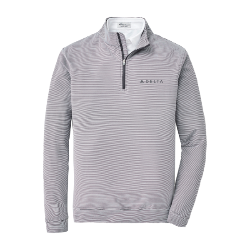 Peter Millar Mini Stripe Stretch 1/4 Zip Pullover - Iron/White Thumbnail