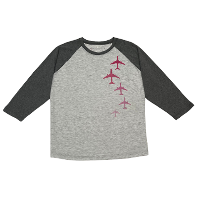 Youth BCRF 3/4 Sleeve Raglan, Grey/White