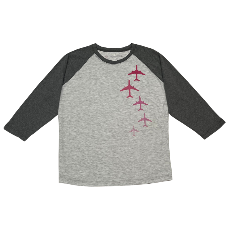 Youth BCRF 3/4 Sleeve Raglan, Grey/White